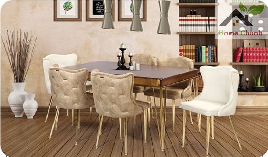 تصویر میز و صندلی غذاخوری طرح چستر فلز