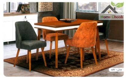 تصویر میز و صندلی غذاخوری طرح لاله