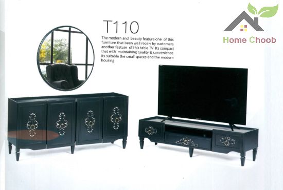 تصویر کنسول و میز TV طرح گل شسته کد 110